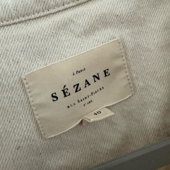 Sezane Servanne button down shirt, mottled ecru, size 8/40 - Picture 4 of 4